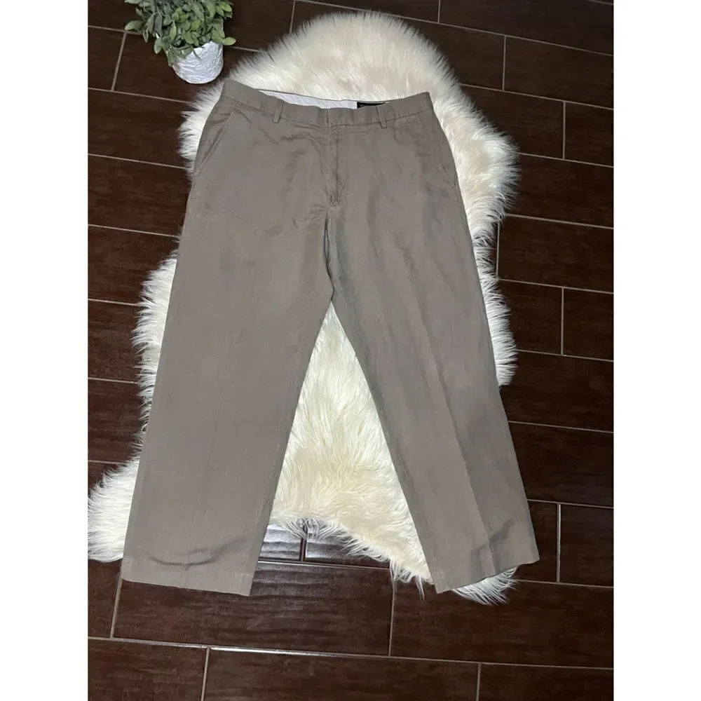 Banana Republic taupe linenFlat front dress pants sz 35X30